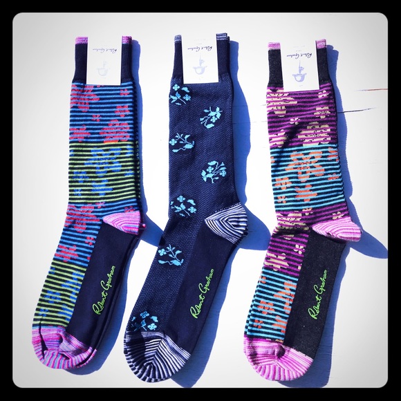 Robert Graham Other - Robert Graham 3 Pairs Floral Stripe Trouser Socks